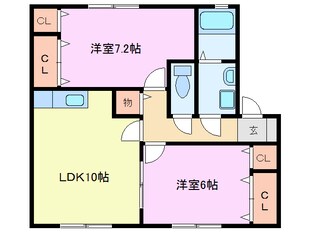 メープル　Ｂ棟の物件間取画像